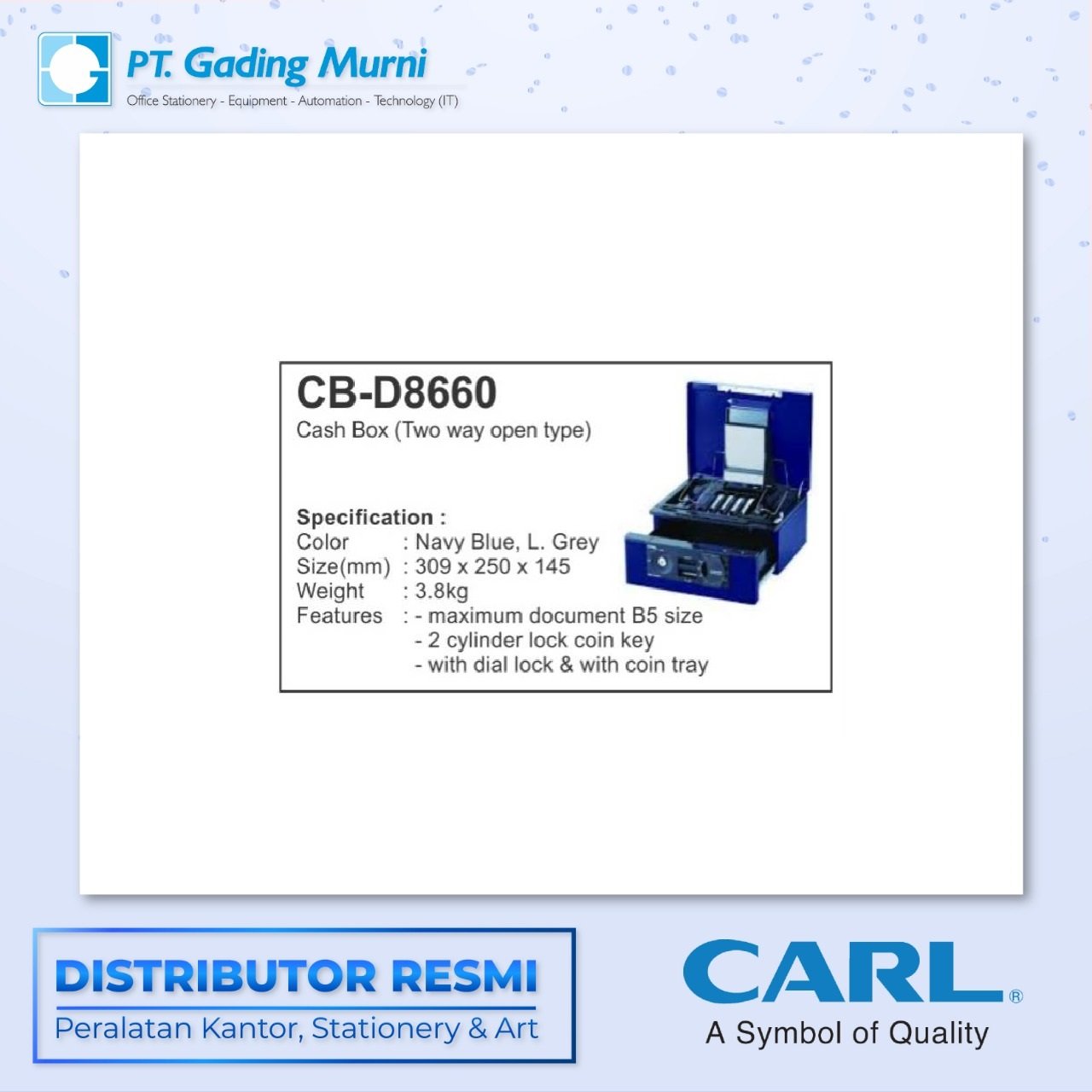 CASH BOX CARL (TWO WAY OPEN TYPE) CB-D8660