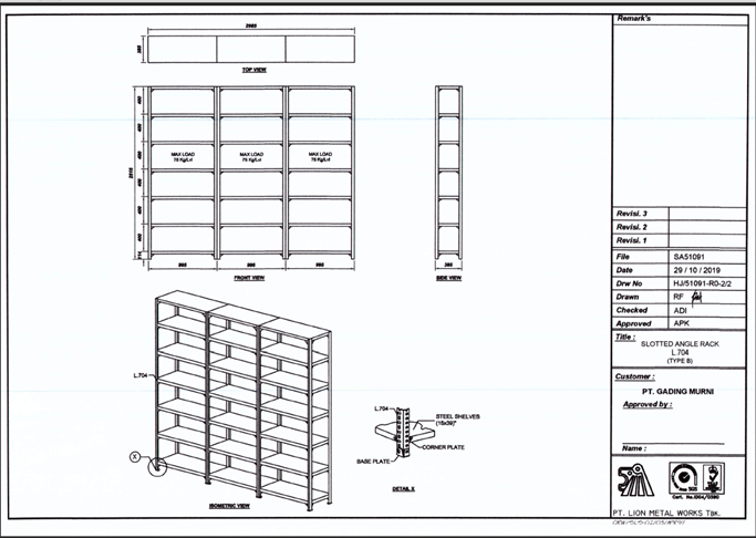 LION RACK STEEL SLOTTED ANGLE L.704 (RACK-OBAT-2)