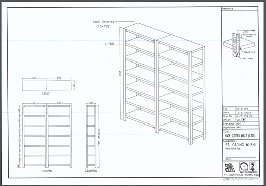 LION RACK STEEL SLOTTED ANGLE L.705