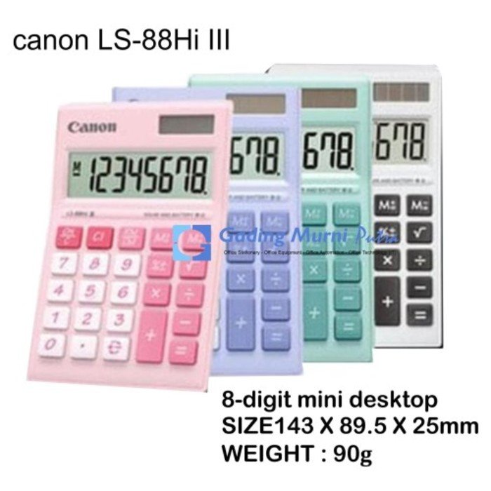 CANON CALCULATOR LS-88HI III (PINK, GREEN, PURPLE, BLACK)