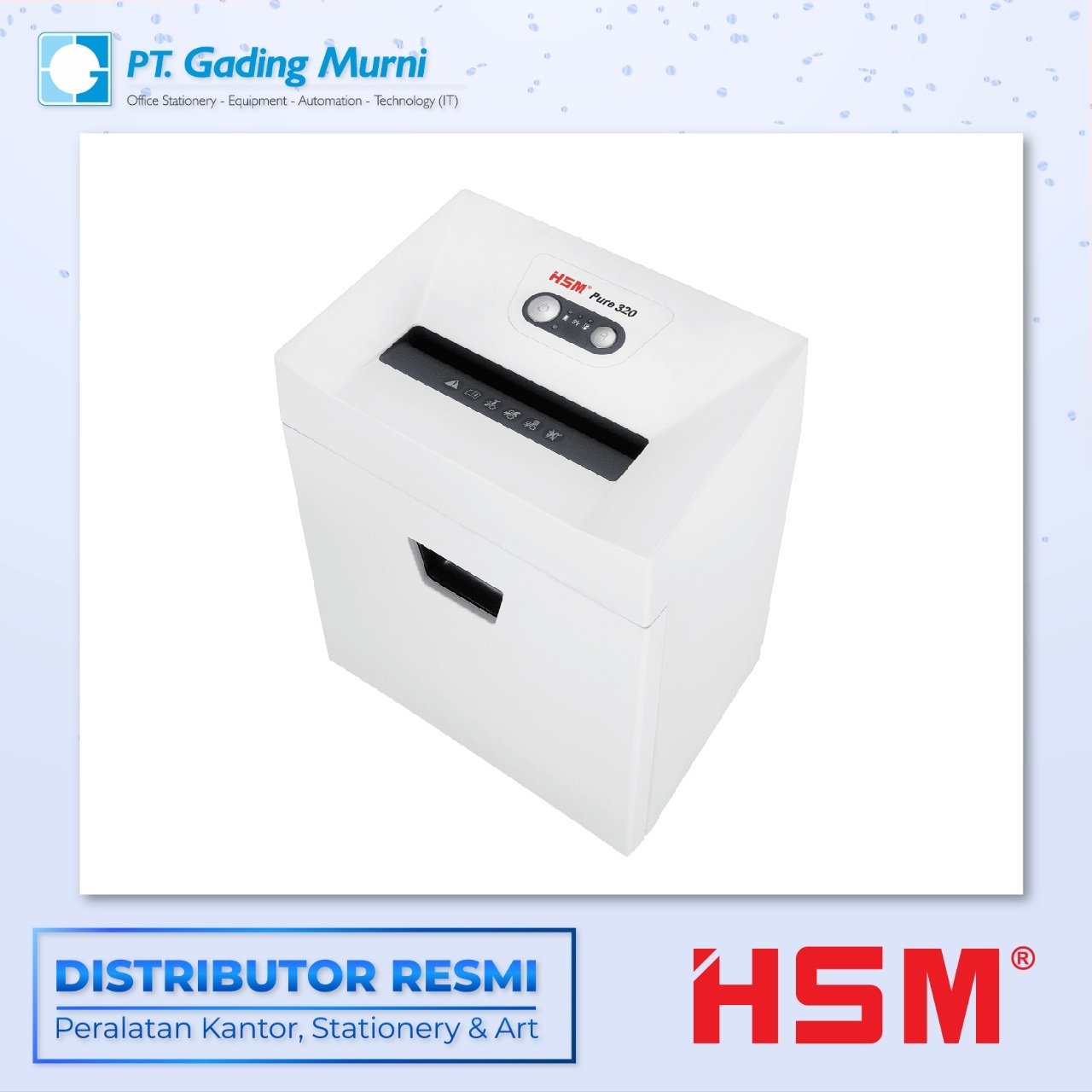 HSM DOCUMENT SHREDDER PURE 320 CROSS CUT 3,9 X 30MM 