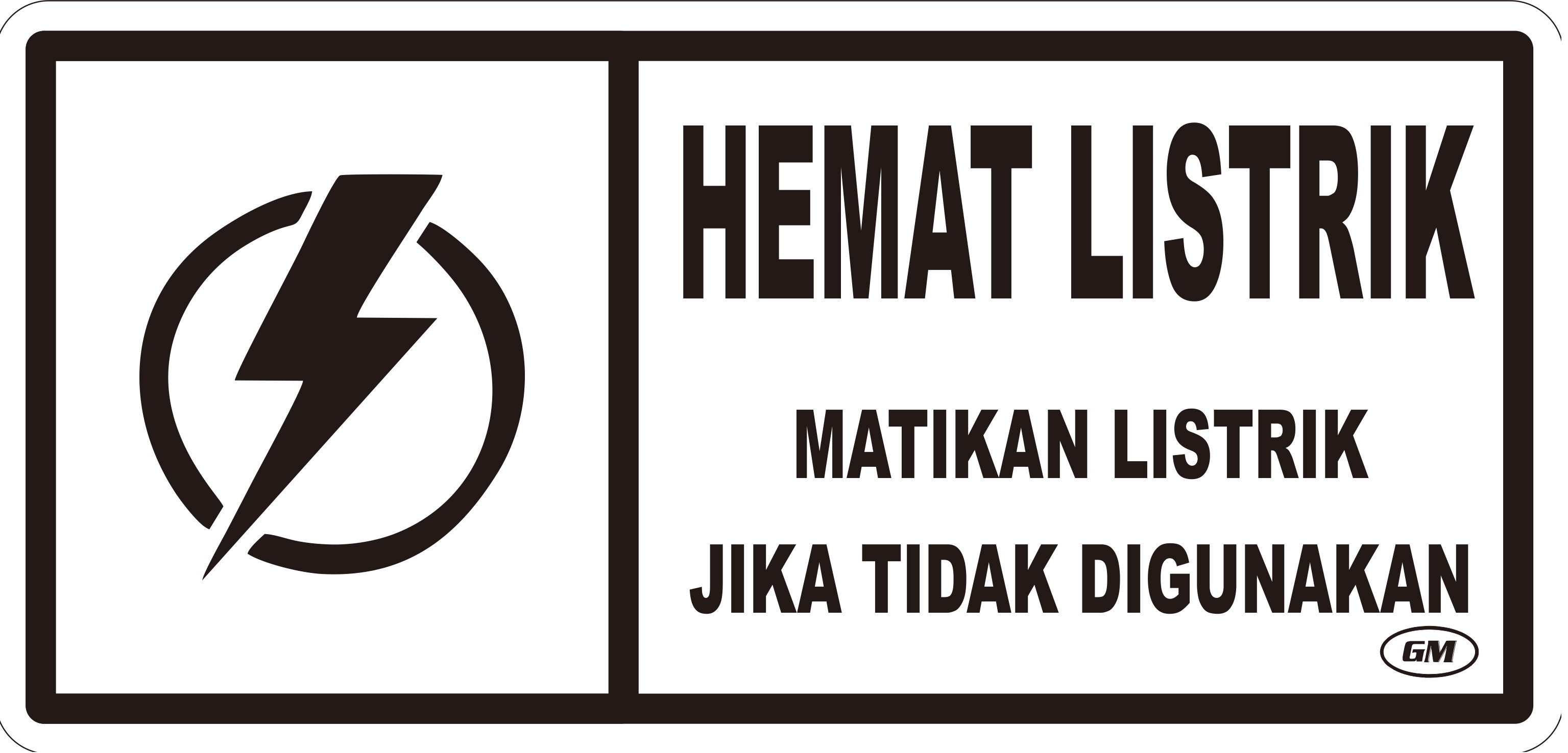 Jual Gm Label Hemat Listrik 26x125 Cm 7649