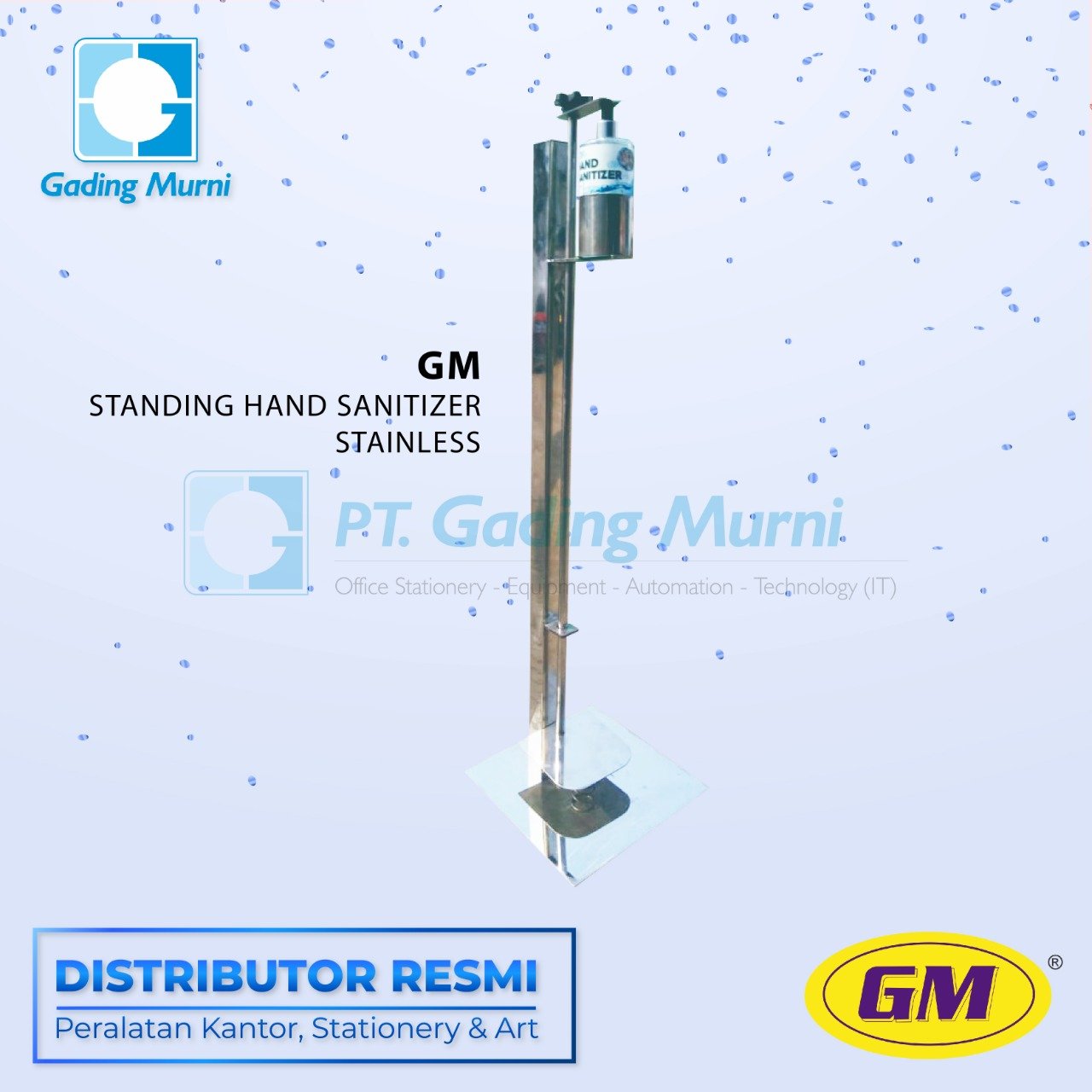 GM STANDING HAND SANITIZER STAINLESS