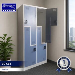 TIGER LOCKER 4 PINTU ZIG-ZAG CC-CL4 WARNA BLUE/WHITE