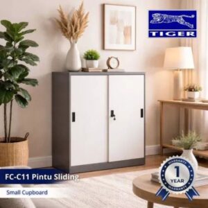 TIGER ALMARI FC-C11 PINTU SLIDING (HALF HEIGHT) 2 PINTU PLAT BROWN WHITE 7811S+0014