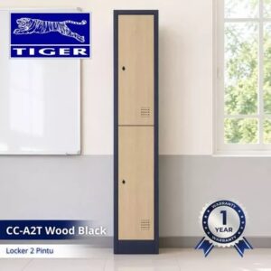 TIGER LOCKER CC-A2T 2 PINTU 126 WOOD BLACK SANDY