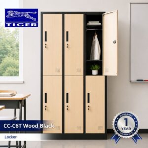 TIGER LOCKER CC-C6T 6 PINTU 126 WOOD BLACK SANDY