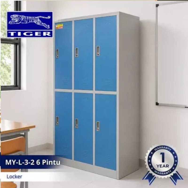 TIGER LOCKER MY-L-3-2 6 PINTU WARNA BIRU PUTIH