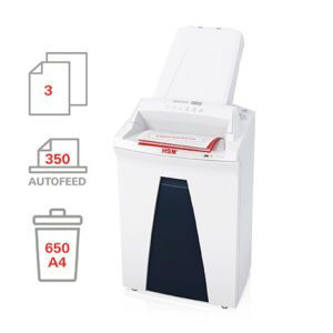 HSM DOCUMENT SHREDDER SECURIO AF350 WITH AUTOMATIC PAPER FEED CROSS CUT 1 X 2MM