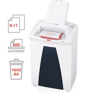 HSM DOCUMENT SHREDDER SECURIO AF500 WITH AUTOMATIC PAPER FEED CROSS CUT 1.9 X 15MM