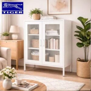 TIGER CABINET HM-A1 (HALF HEIGHT) 2 PINTU AYUN #0716 WHITE