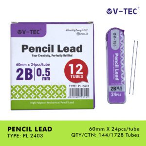 V-TEC PENCIL LEAD TYPE PL-2403 2B 0.5MM