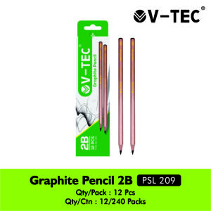 V-TEC GRAPHITE PENCIL 2B PSL-209 ISI 12PCS