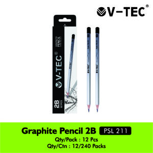 V-TEC GRAPHITE PENCIL 2B PSL-211 ISI 12PCS