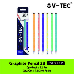 V-TEC GRAPHITE PENCIL 2B PSL-217P ISI 12PCS