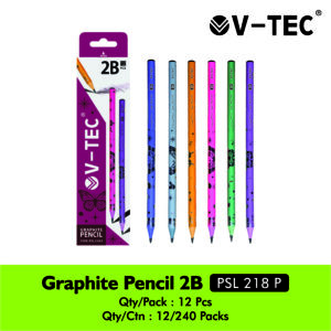 V-TEC GRAPHITE PENCIL 2B PSL-218P ISI 12PCS