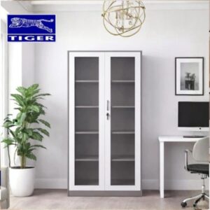 TIGER ALMARI FC-1801 PINTU AYUN (FULL HEIGHT) 2 PINTU KACA BROWN WHITE 7811S+0014