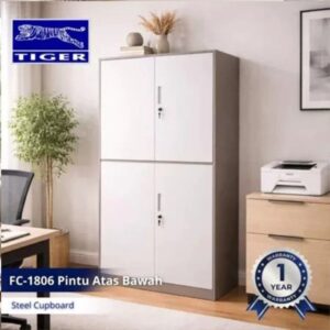 TIGER ALMARI FC-1806 PINTU AYUN (FULL HEIGHT) 2 PINTU PLAT ATAS BAWAH BROWN WHITE 7811S+0014