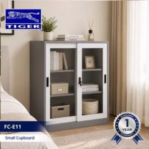 TIGER ALMARI FC-E11 PINTU SLIDING (HALF HEIGHT) 2 PINTU KACA BROWN WHITE 7811S+0014
