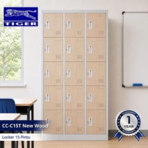 TIGER LOCKER CC-C15T 15 PINTU BZ002#SY3002 NEW WOOD MILK WHITE