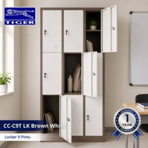 TIGER LOCKER CC-C9T 9 PINTU 7811S+0014 BROWN WHITE SANDY
