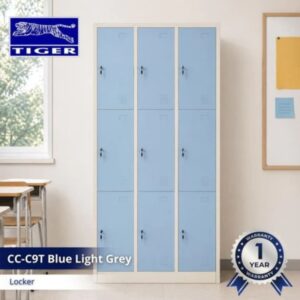 TIGER LOCKER CC-C9T 9 PINTU 108 7035 BLUE LIGHT GREY SANDY