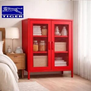TIGER CABINET HM-A1 (HALF HEIGHT) 2 PINTU AYUN #3020 RED