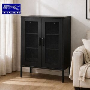 TIGER CABINET HM-A1 (HALF HEIGHT) 2 PINTU AYUN #9005 BLACK