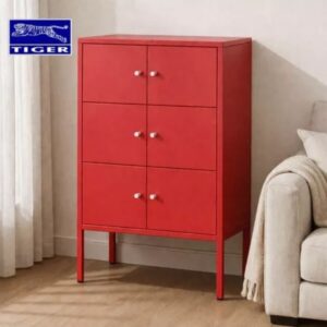 TIGER CABINET HM-A6 (HALF HEIGHT) 6 PINTU AYUN #3020 RED