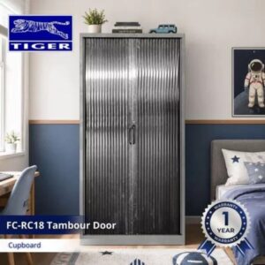 TIGER ALMARI FC-RC18 2 SLIDING TAMBOUR DOOR #7016 BLACK